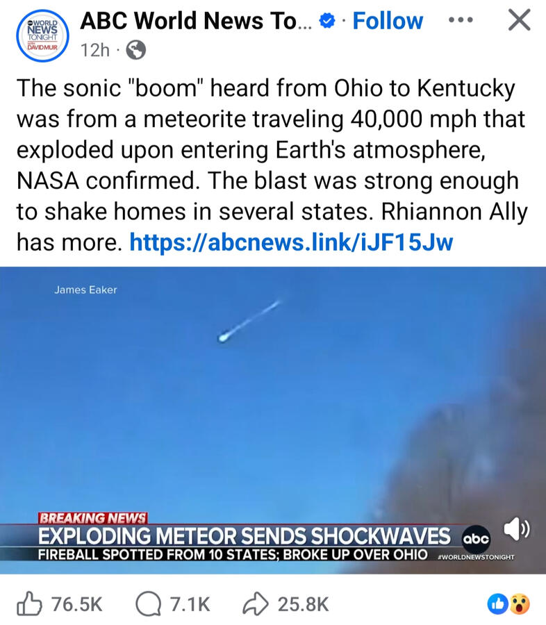 🚨 BREAKING: CELESTIAL SHOCKWAVE ☄️⚖️** “And We have made the heaven a roof, safe and well-guarded: yet they turn away from its SIGNS.” THE FREQUENCY HAS SHIFTED: * THE SKY OPENED: A meteorite traveling at 40,000 mph just exploded over the